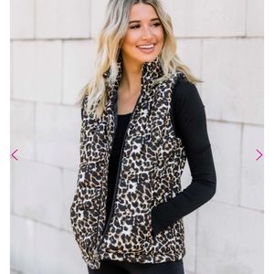 NWOT leopard puffer vest